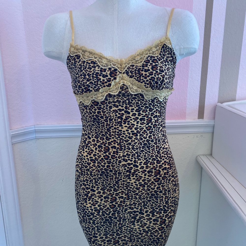 leopard cami bodycon dress